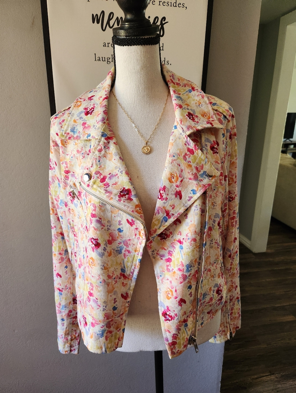 Multicolor Floral Moto Jacket